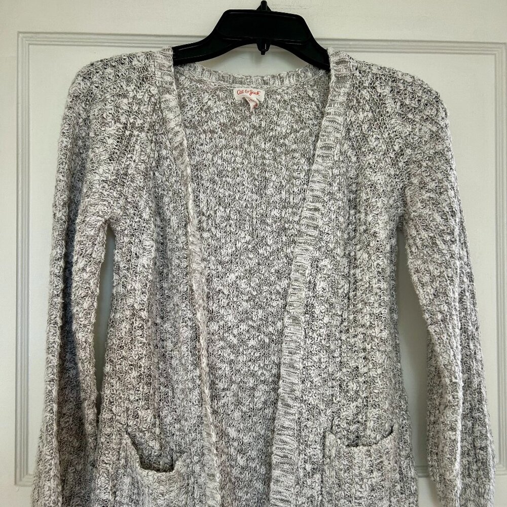 Cat & Jack Girls Black and White Cardigan l Size 10-12